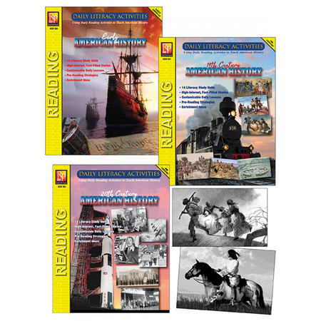 REMEDIA PUBLICATIONS Daily Literacy Activities - American History Complete Set of 3 Titles 393